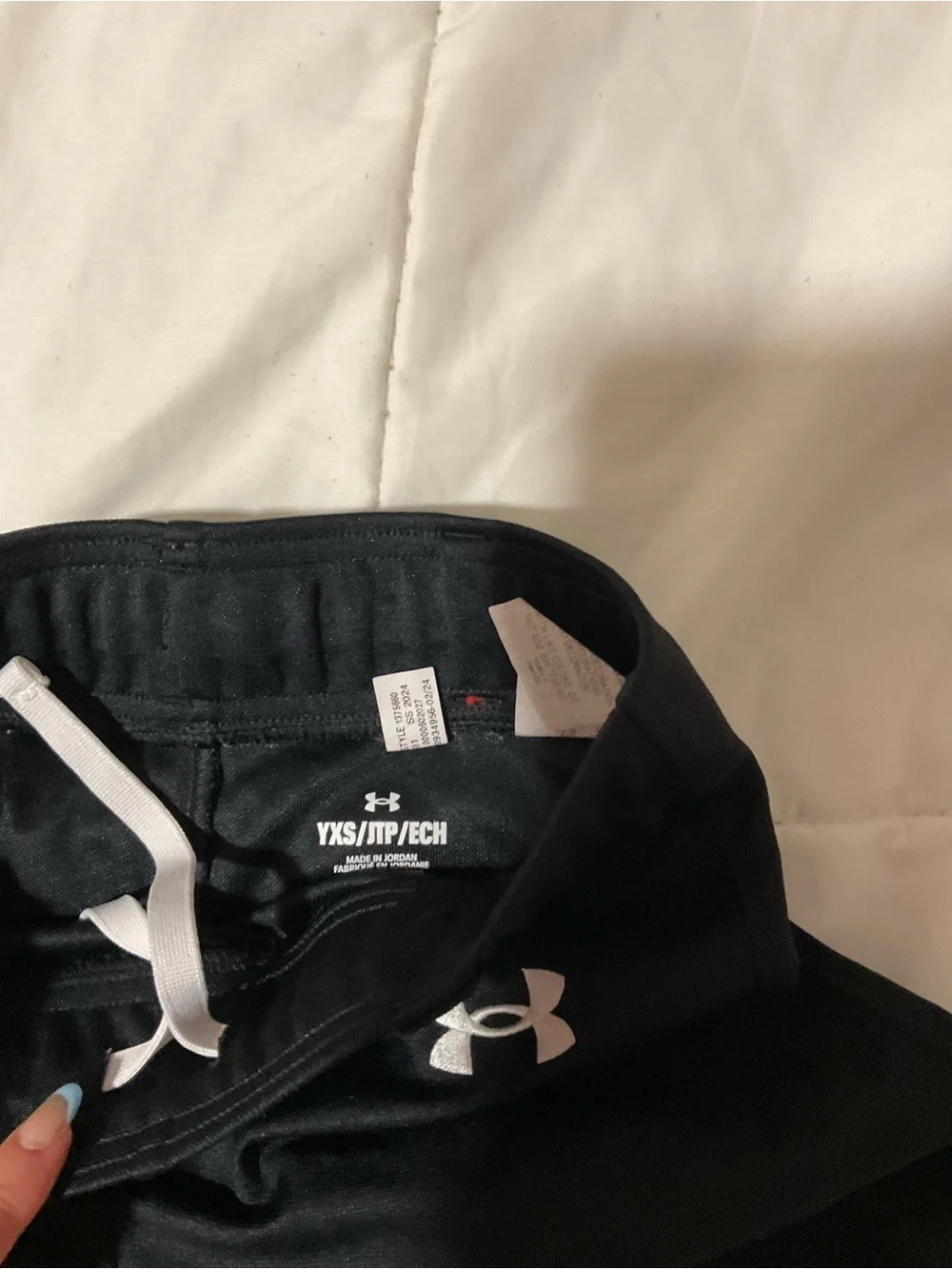 Under Armour Kids Black Jogger Sweatpants with White Logo 2 PAIRS